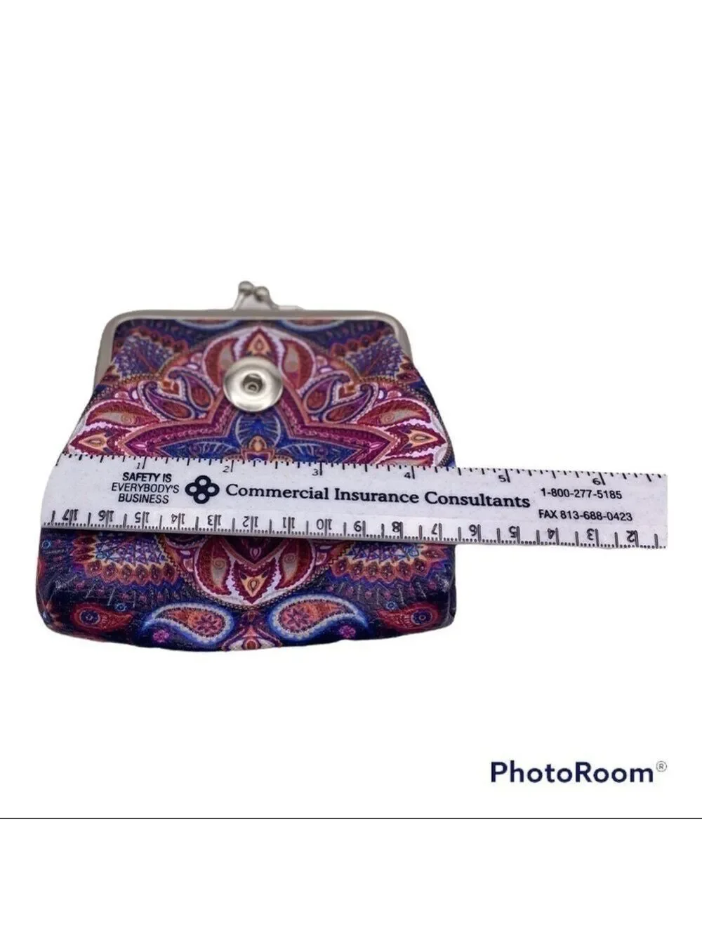 Snap Jewelry Red & Blue Paisley Micro Purse & 18mm Sparkling Heart Ginger Snap!
